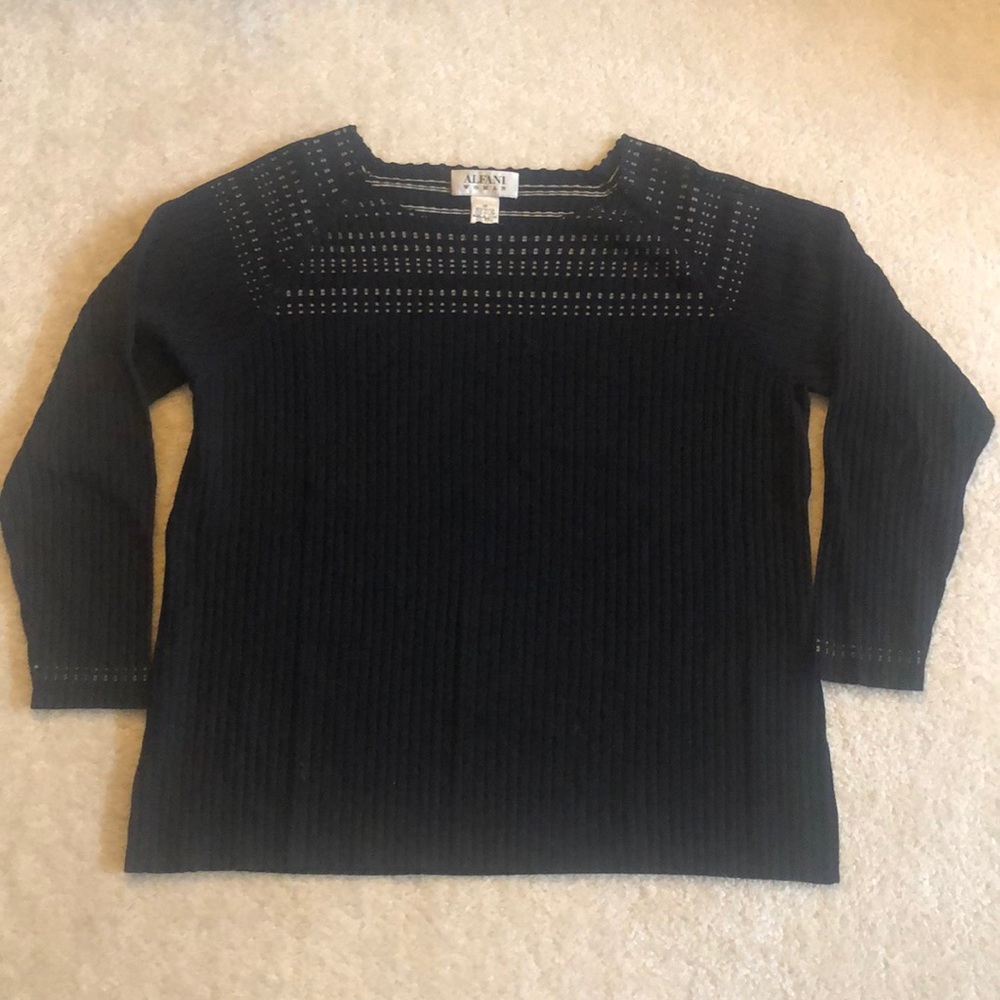 Alfani Women’s Black Pullover Sweater 1X